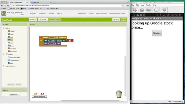 Code a Stock Market App with App Inventor 2 (part 1) смотреть онлайн