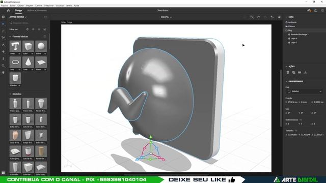 Render 3D - Ícone Mensseger em 3D com Ad Dimensio e Photoshop - Arte Digital смотреть онлайн
