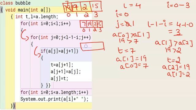 BUBBLE SORT TECHNIQUE IN JAVA смотреть онлайн