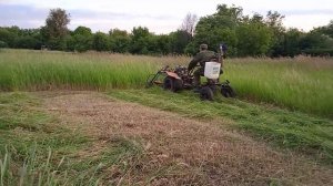 Переломный узел адаптера с косилкой для мотоблока.