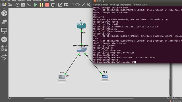 configuration dhcp sous gns3 смотреть онлайн