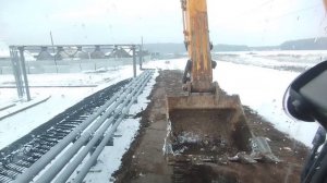 ПЛАНИРОВКА участка неровной "ДОРОГИ"! РАБОТА НА ЭКСКАВАТОРЕ. Таймлапс.