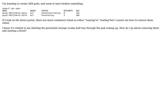 DevOps & SysAdmins: Azure AKS Pods stuck in "ContainerCreating"or "Terminating" state смотреть онлайн
