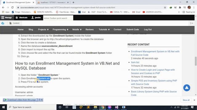 Enrollment Management System in VB.Net and MySQL Database with Full Source Code | Free to Download смотреть онлайн