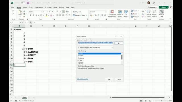 Excel Tip #5 - How to insert other Excel functions смотреть онлайн
