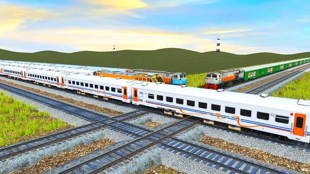 5 DIFFERENT DIESEL TRAINS CROSSING AT DIAMOND CRISS-CROSS RAILROAD TRACK #14 | Trainz Simulator 201 смотреть онлайн