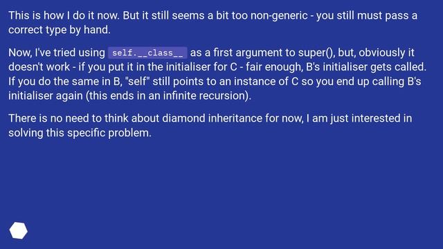 Chain-calling parent initialisers in python смотреть онлайн