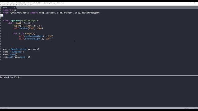 How to make rows or columns Read-Only on a table widget | PyQt5 смотреть онлайн