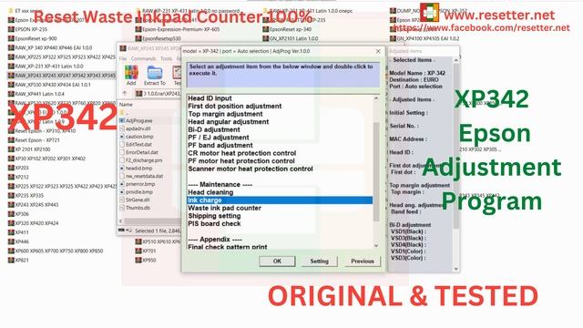 XP342, XP245, XP247, XP343, XP345, XP442, XP445  Resetter | Epson Adjustment Program | 100% Working