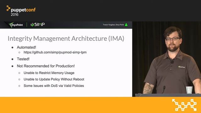 A Year in Open Source Automated Compliance With Puppet – Trevor Vaughan at PuppetConf 2016 смотреть онлайн