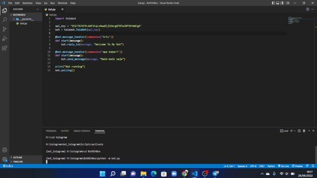 Cara membuat bot telegram interaktif sederhana dengan menggunakan python | PART 2 смотреть онлайн