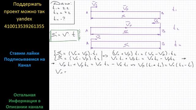 Физика Моторная лодка по течению проходит расстояние между двумя пристанями за время t1 = 2 ч смотреть онлайн