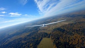 Полет планера, съемка с дрона