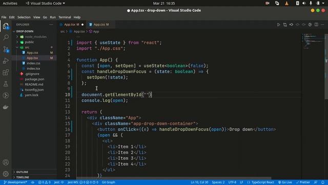 React drop-down toggle with click away close (typescript) смотреть онлайн