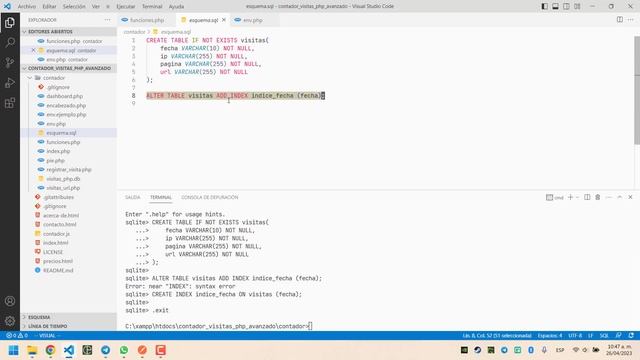 Contador de visitas con SQLite3 y PHP смотреть онлайн