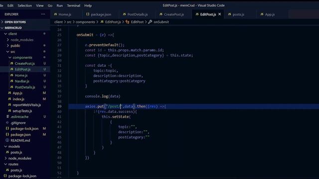 MERN CRUD App - Edit an existing post using PUT method - Part 8 смотреть онлайн
