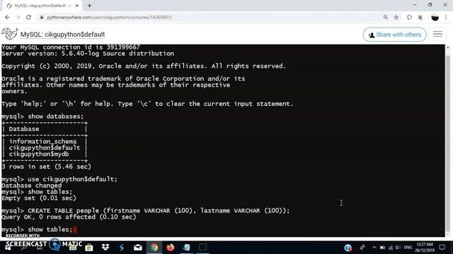 Cara Guna MySQL console di PythonAnywhere смотреть онлайн