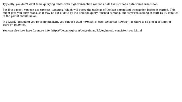 How to query a table efficiently without affecting live transactions? (3 Solutions!!) смотреть онлайн