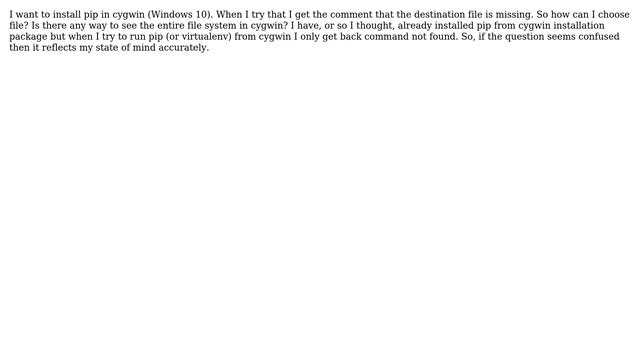 How do i install pip in cygwin? смотреть онлайн