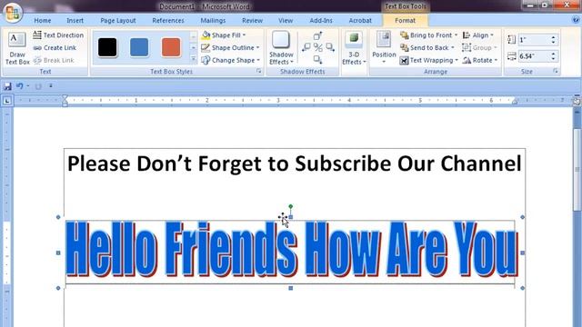 Word Art | How To Wordart In Microsoft Word 2007 Version