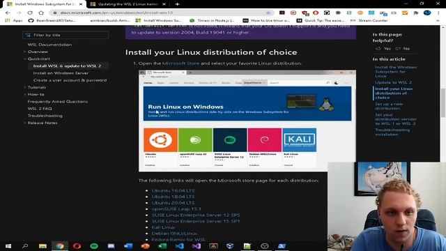 Setup WSL 2 on Windows 10 смотреть онлайн