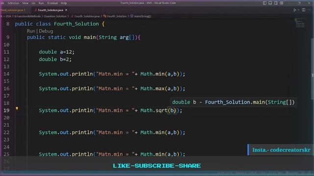 Methods Of The Math Class In Java | #javaprogramming #codecreatorskr смотреть онлайн