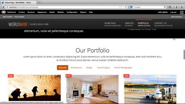 Contextual Content Edition - Worldwide Drupal Premium Theme смотреть онлайн