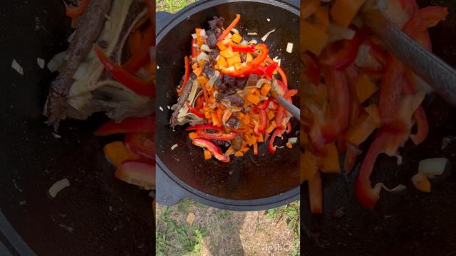 Готовим лагман с говядиной в казане