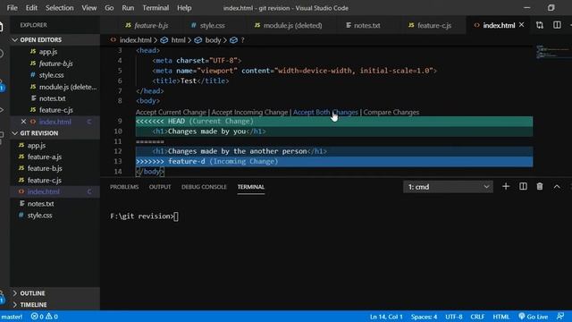 GIT - HOW TO RESOLVE CONFLICTS IN VS CODE? смотреть онлайн