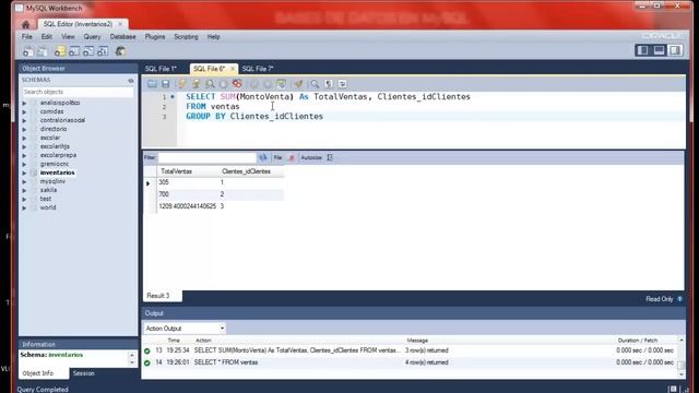 Curso Bases de Datos en MySQL - 13: Funciones SUM, MAX, MIN, AVG смотреть онлайн