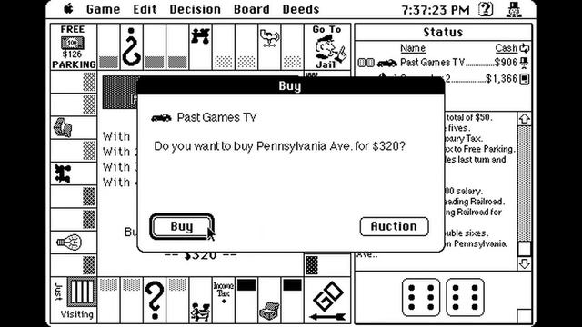Macintosh Game: Monopoly (1993 MacPlay) B&W version 2.1 смотреть онлайн