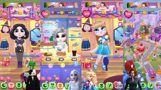 Cruella ?? vs Frozen ? vs Rosalina ? vs Black Widow ? || Makeover My Talking Angela 2 ❤️? смотреть онлайн