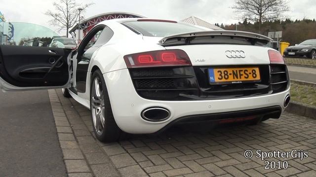 Audi R8 V10 redline revving! смотреть онлайн