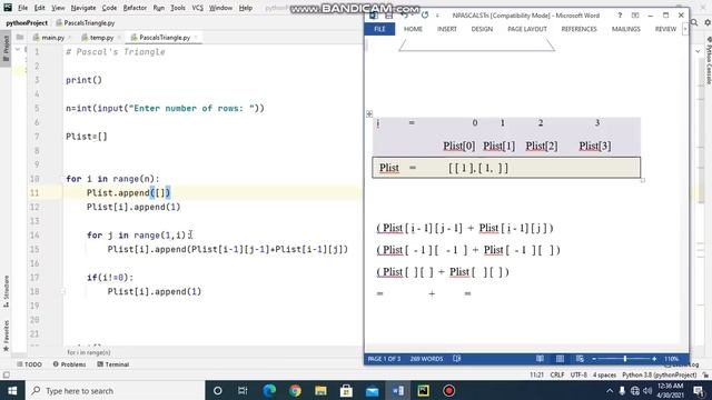 Pascals Triangle in Python смотреть онлайн