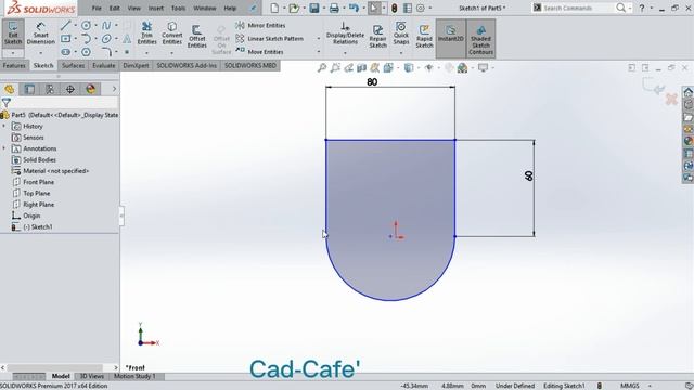Cad-Cafe-#3_SolidWorks_Dimensioning and Defining Sketch смотреть онлайн