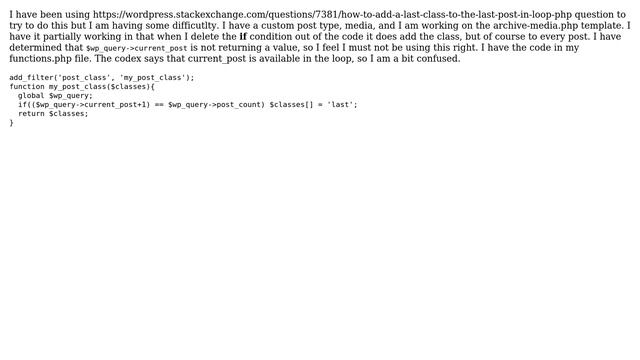 Wordpress: CSS class on last post in loop ( custom query ) смотреть онлайн