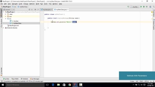 Methods With Parameters | JAVA | IntelliJ IDEA смотреть онлайн