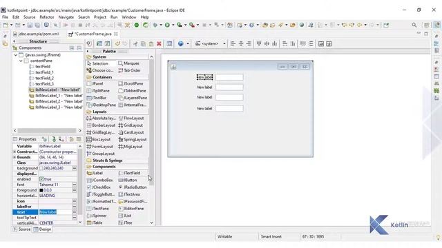 JDBC | Creating swing form using jFrame with window builder plugin Part-2 смотреть онлайн