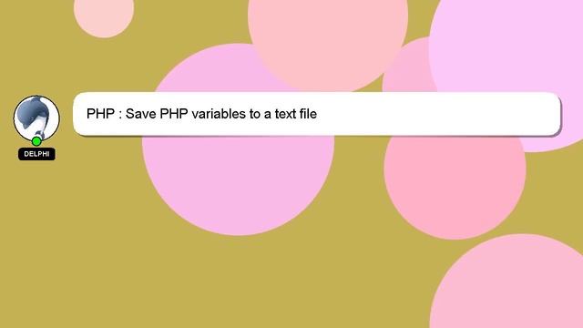 PHP : Save PHP variables to a text file смотреть онлайн