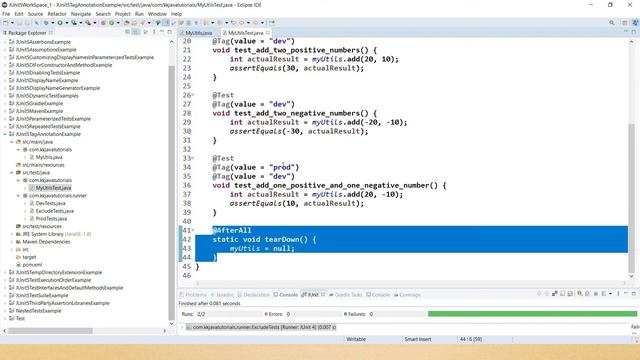 JUnit 5 @Tag Annotation Example || Tagging tests with @Tag in Junit 5 || Junit 5 Tutorial смотреть онлайн
