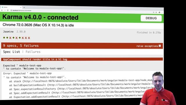 Advanced Web Apps 2019 | Unit Testing in Angular | S3P2 | Start ng test and fix first issue смотреть онлайн