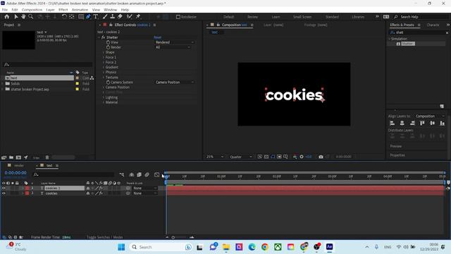 “After Effects Tutorial” Шаттер Анимация Бьющегося Текста (Shatter Broken Text Animation) смотреть онлайн