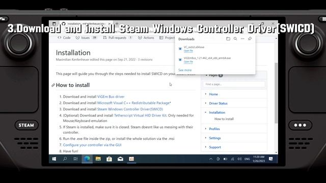 Convert Steam Deck to XBOX360 Controller for play games on Windows 10/11 (SWICD Driver) смотреть онлайн
