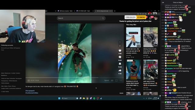 xQc react to dude stuck in water slide смотреть онлайн