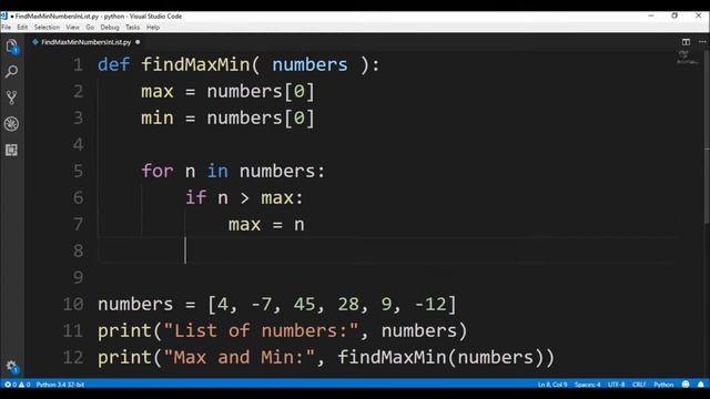 find max and min in python ? смотреть онлайн