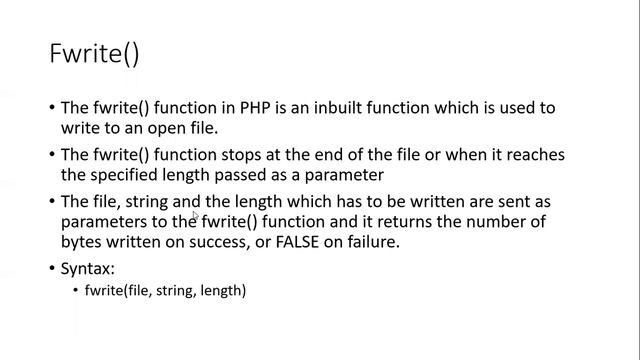 File Functions in PHP смотреть онлайн