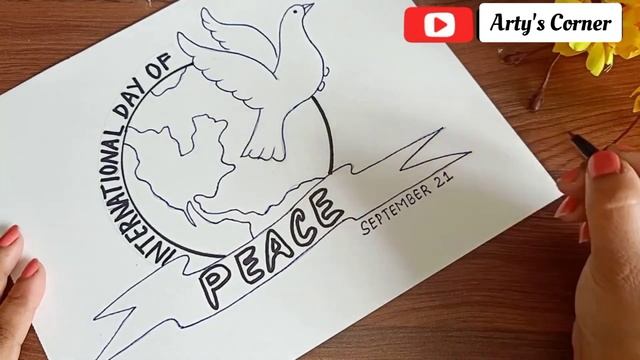 #International Peace Day #Drawing on Peace #How to Draw World Peace Day | Easy Peace Day Poster смотреть онлайн