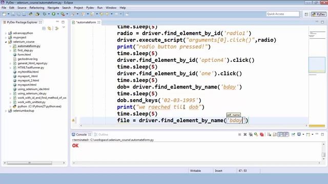 Work with form element with Selenium and Python Part-2 смотреть онлайн