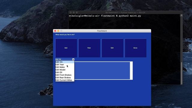 My Python Fleet Maintenance Program has a fully working GUI now. смотреть онлайн
