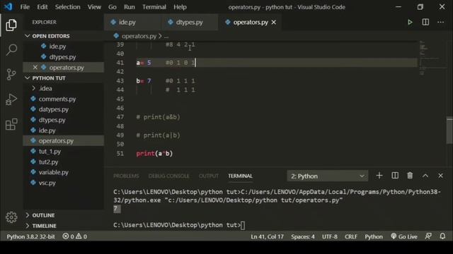 Bitwise operators in python смотреть онлайн
